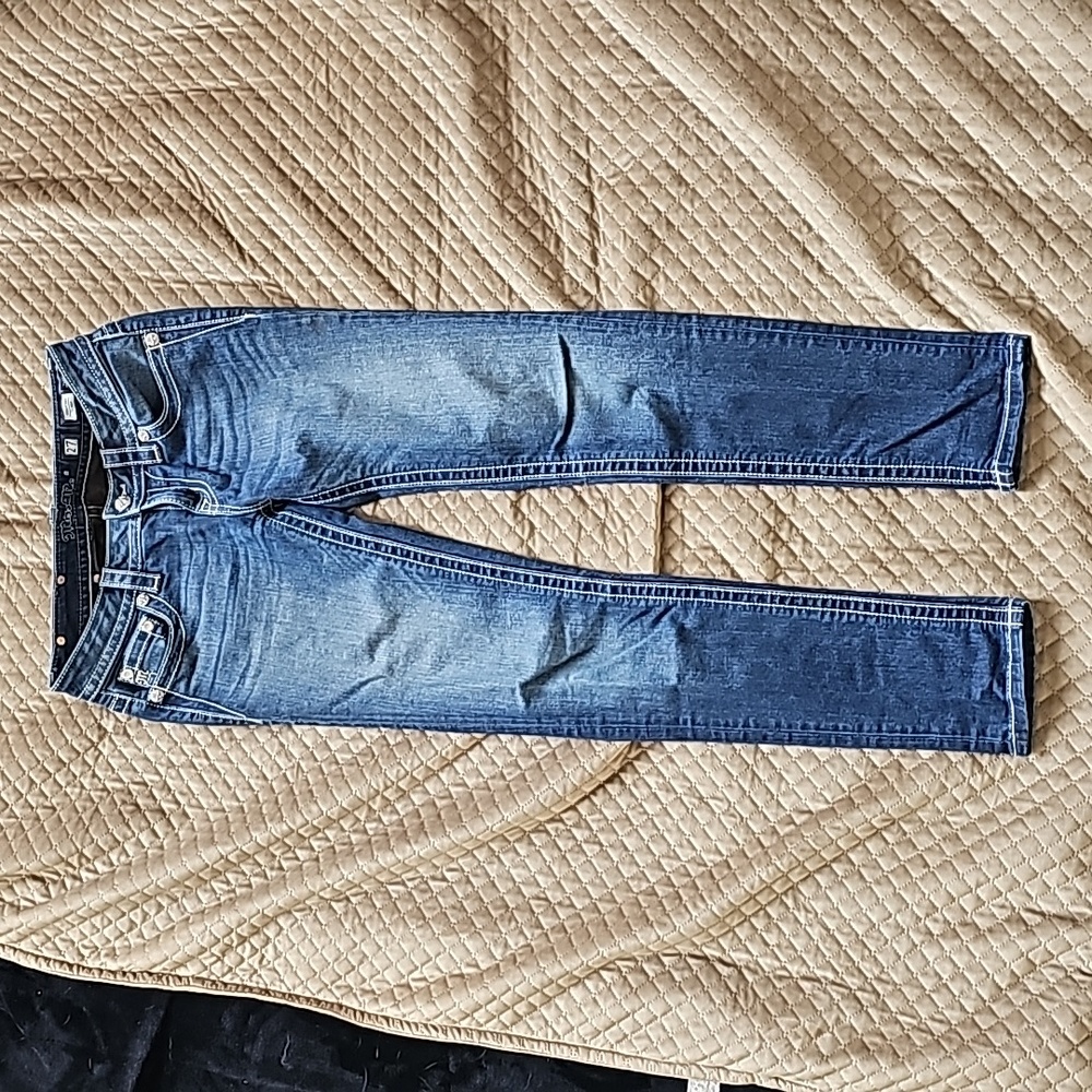 Miss Me embellished pockets skinny jeans sz 27
